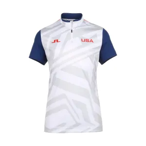 J.Lindeberg Golf x USA Fabien Mock Neck Olympic Polo Shirt