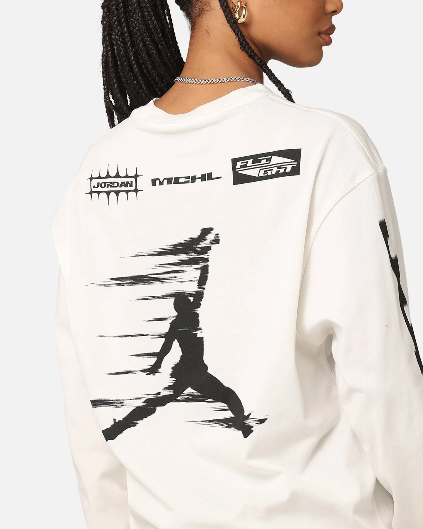 Jordan Jumpman MVP 85 Long Sleeve Crewneck T-Shirt Sail/Black