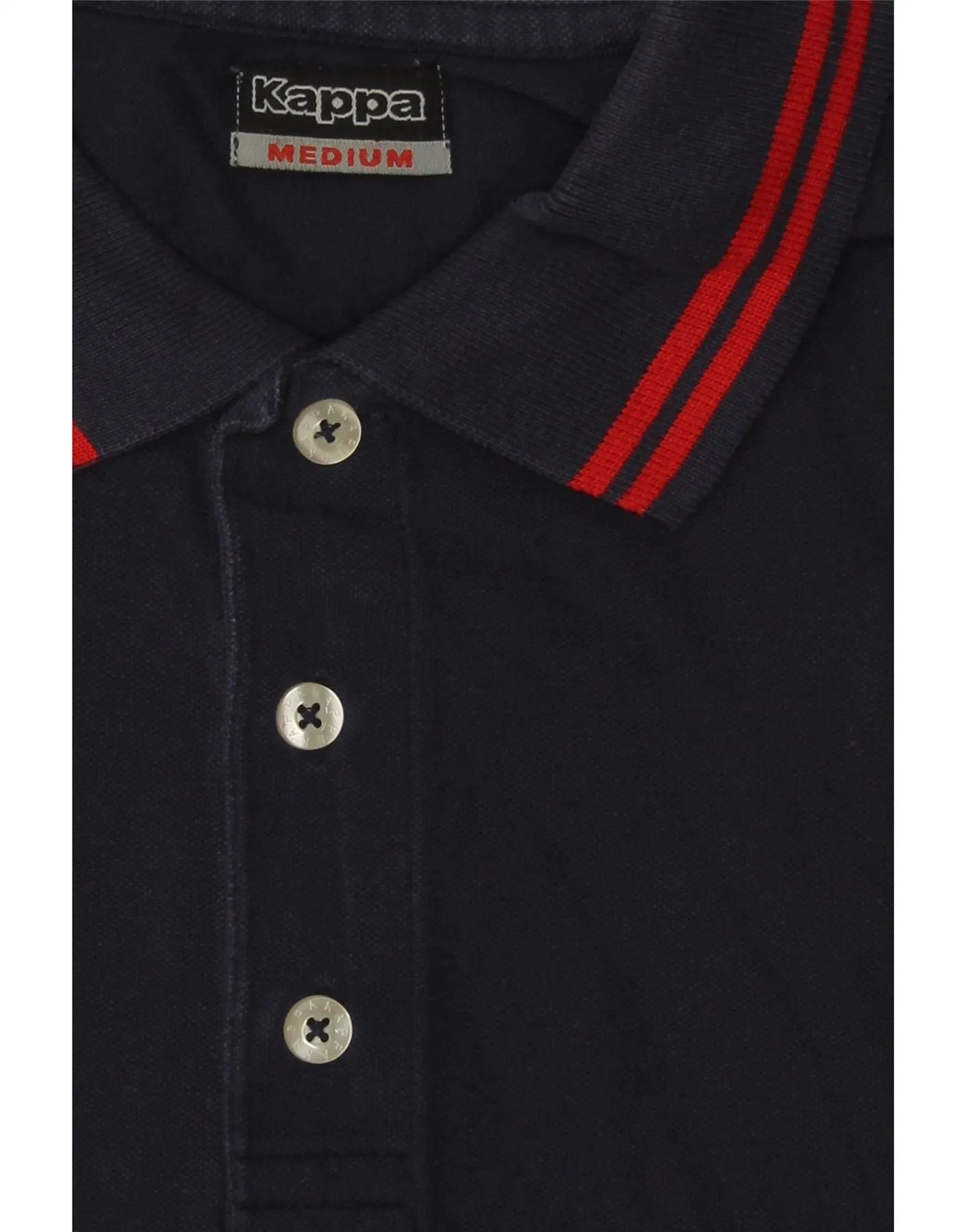 KAPPA Mens Polo Shirt Medium Navy Blue Cotton