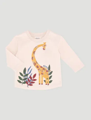 Keedo Baby Boys Long Sleeve Giraffe Cotton Lycra Tee