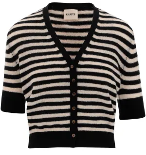 Khaite Striped V-Neck Cardigan