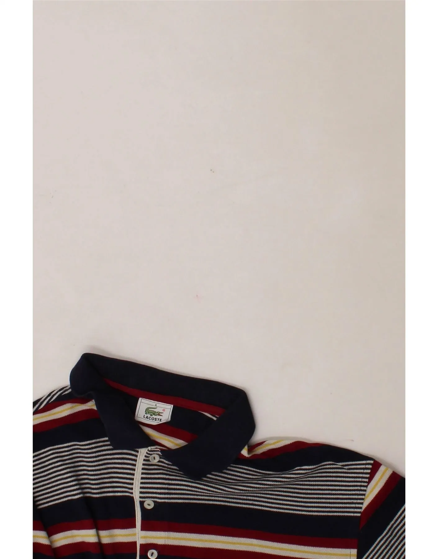 LACOSTE Mens Polo Shirt Size 6 XL Navy Blue Striped