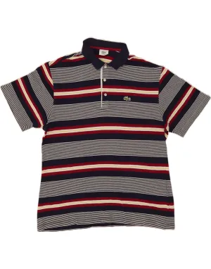 LACOSTE Mens Polo Shirt Size 6 XL Navy Blue Striped