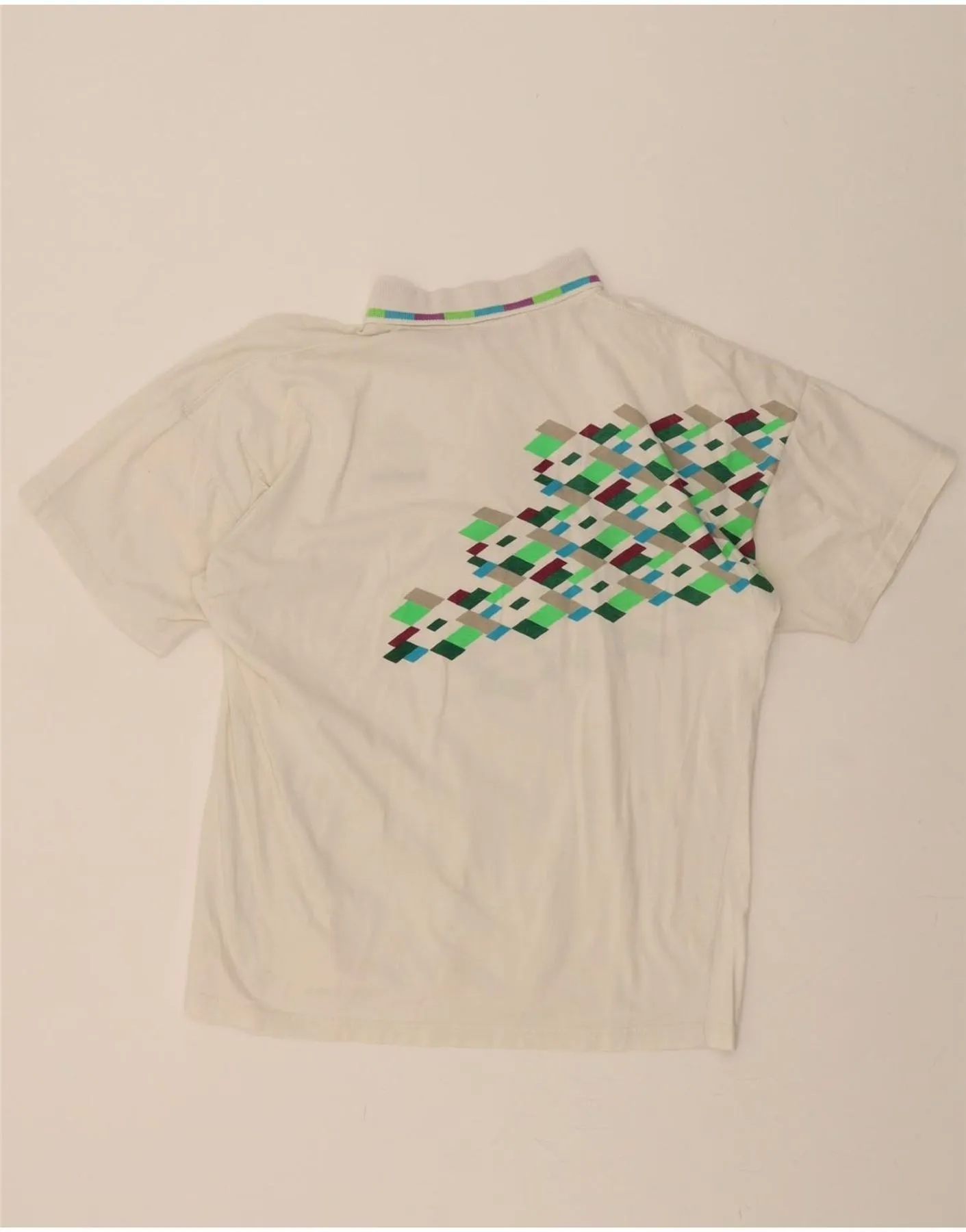 LOTTO Mens Graphic Polo Shirt Small White Cotton