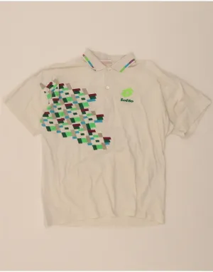 LOTTO Mens Graphic Polo Shirt Small White Cotton