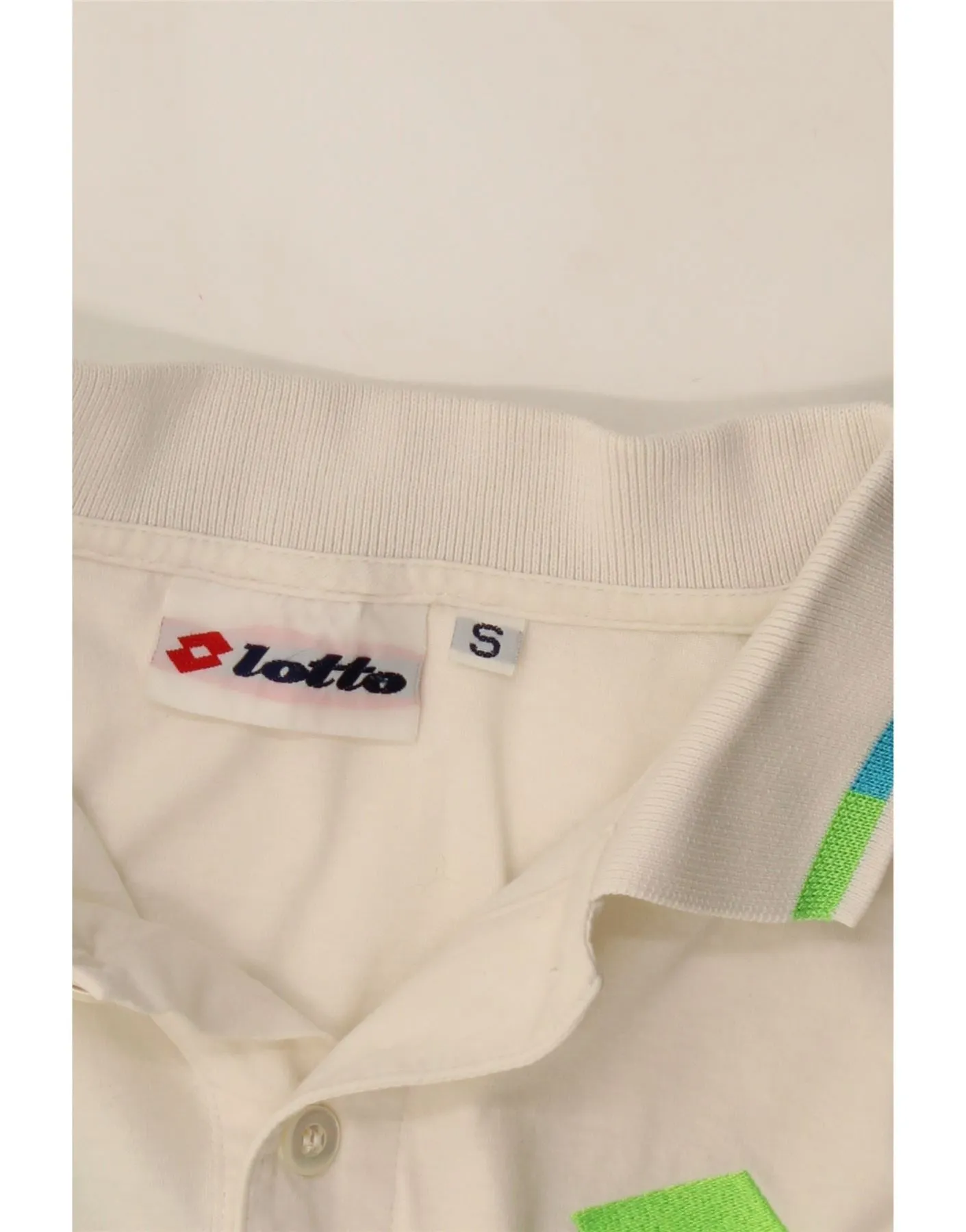LOTTO Mens Graphic Polo Shirt Small White Cotton
