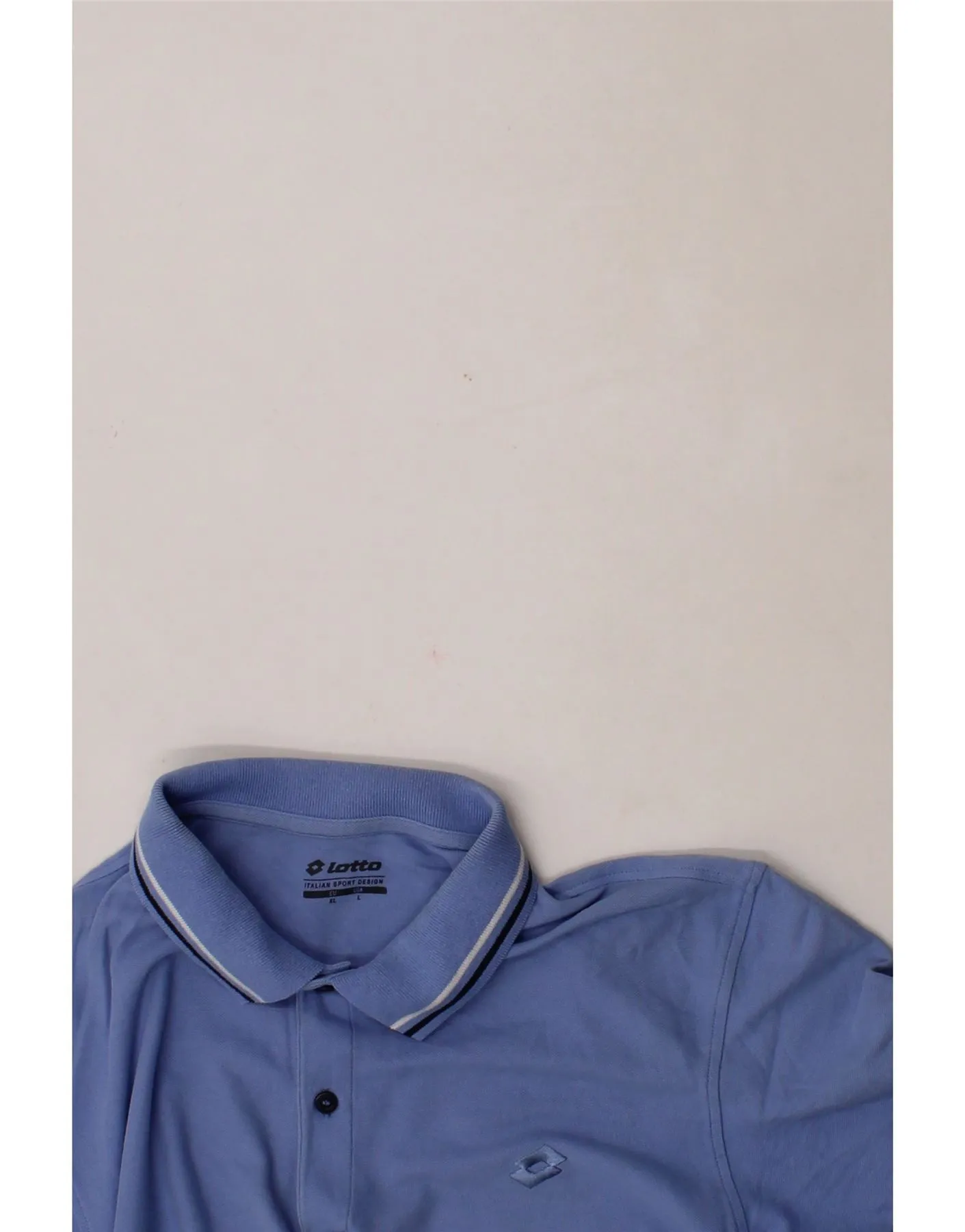 LOTTO Mens Polo Shirt Large Blue Cotton