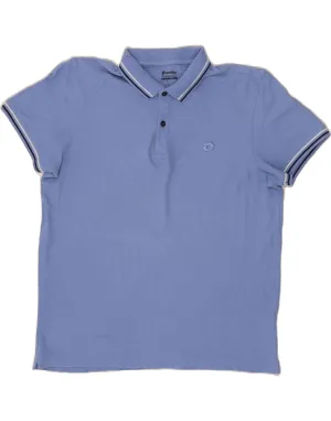 LOTTO Mens Polo Shirt Large Blue Cotton
