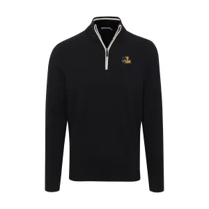 Loyola Chicago Black with White Trim Luxury Touch Cotton and Cashmere Quarter Zip Sweater