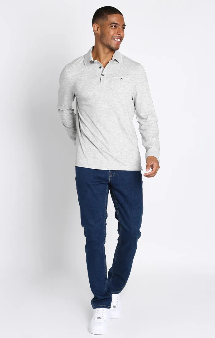 Luxe Cotton Long Sleeve Polo Shirt