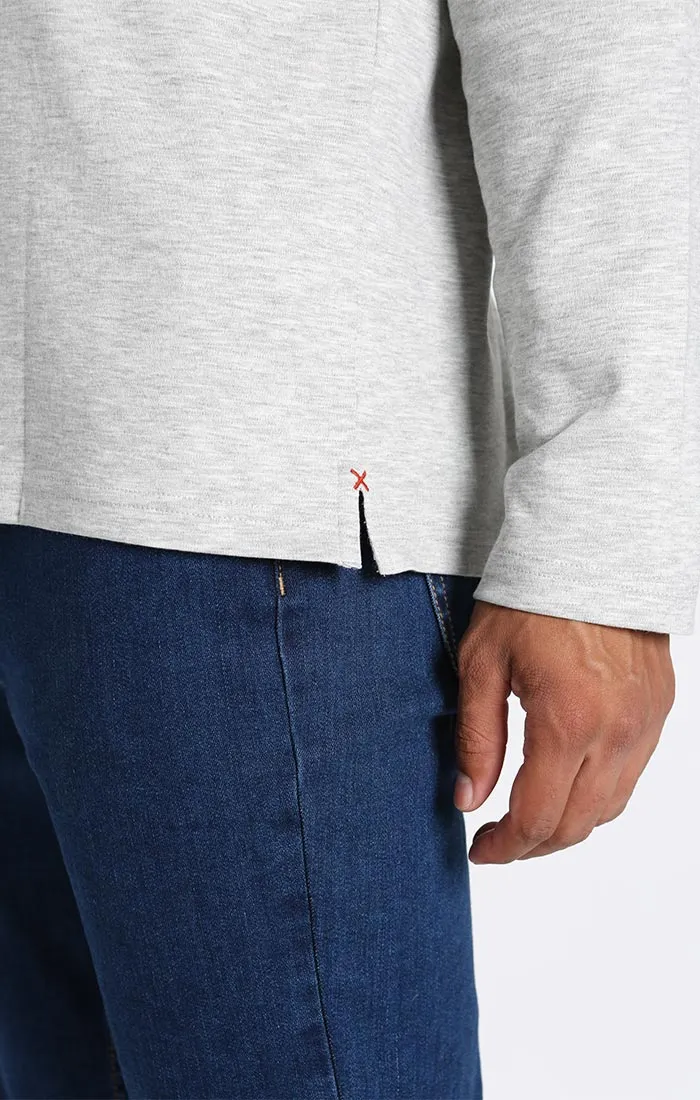 Luxe Cotton Long Sleeve Polo Shirt