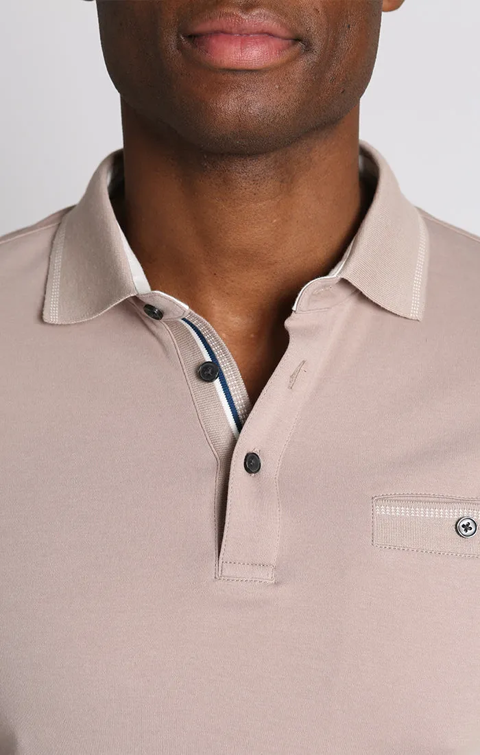 Luxe Cotton Long Sleeve Polo Shirt