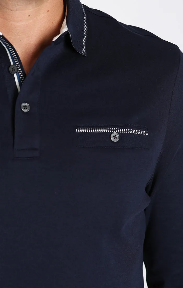 Luxe Cotton Long Sleeve Polo Shirt