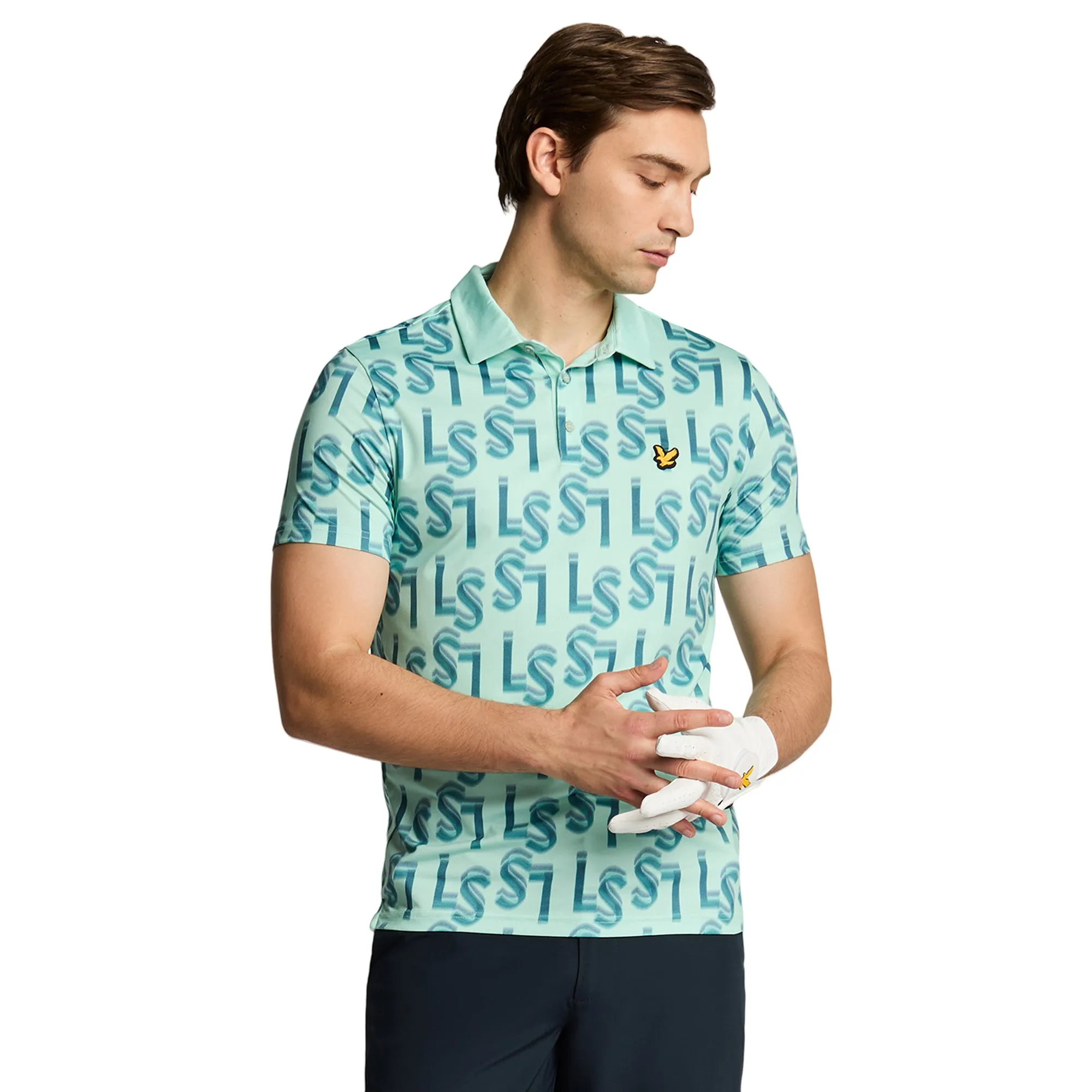 Lyle & Scott Golf Monogram Printed Polo Shirt