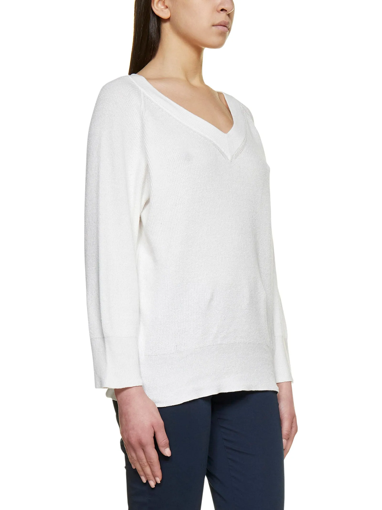 Malo V-Neck Knitted Raglan-Sleeve Jumper