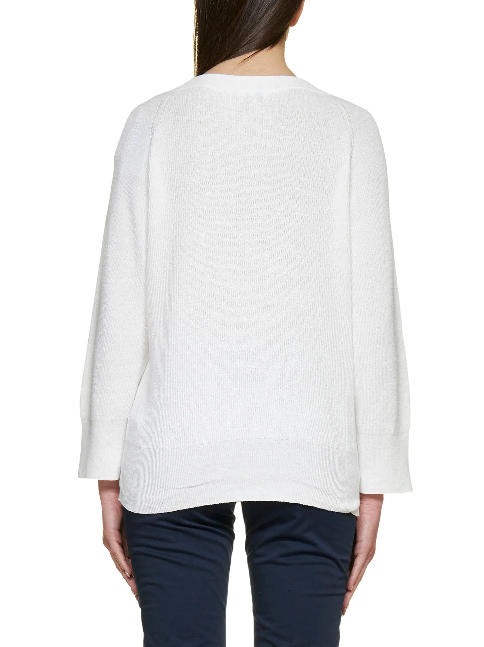 Malo V-Neck Knitted Raglan-Sleeve Jumper