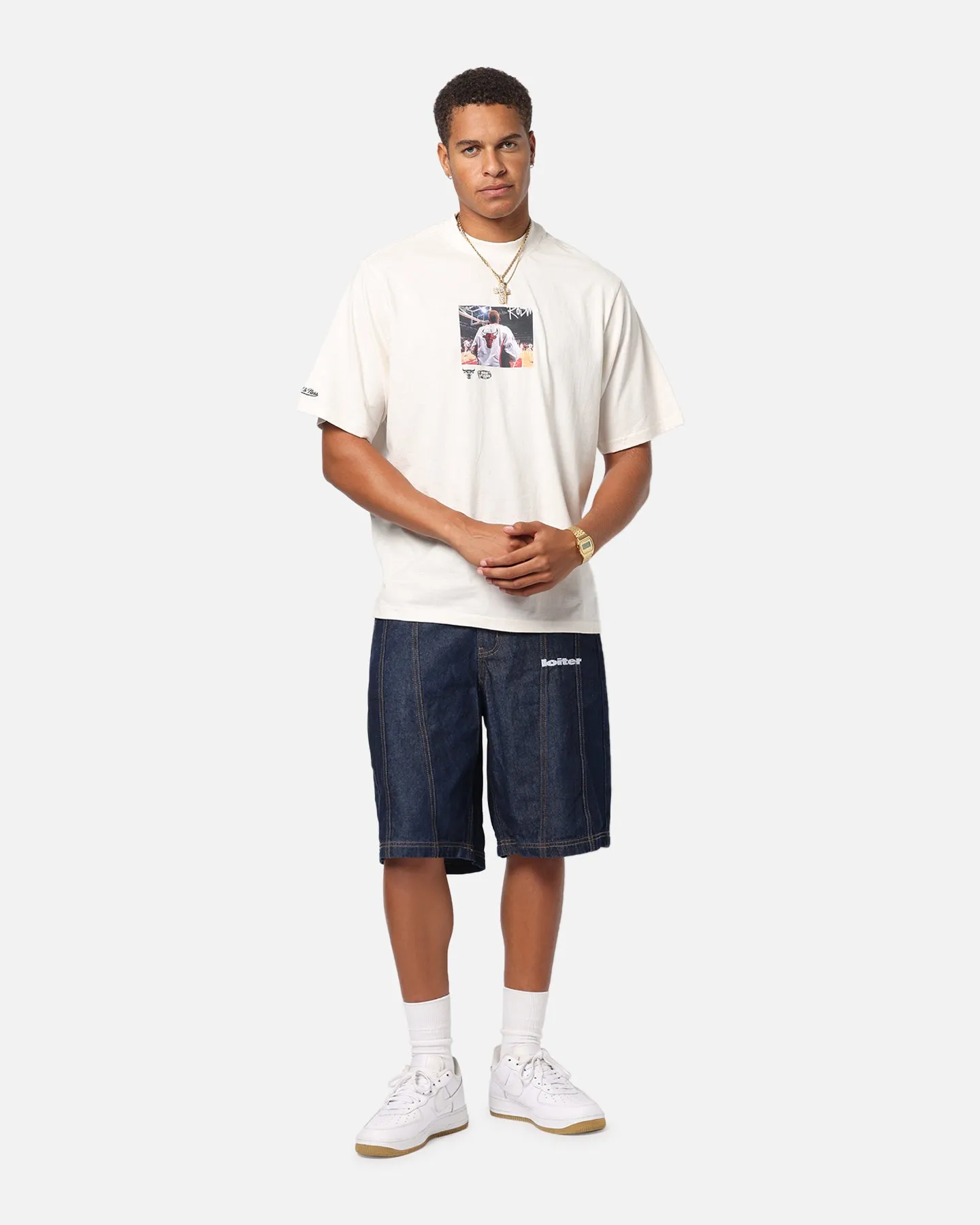 Mitchell & Ness Chicago Bulls Dennis Rodman Pre & Post Game T-Shirt Birch