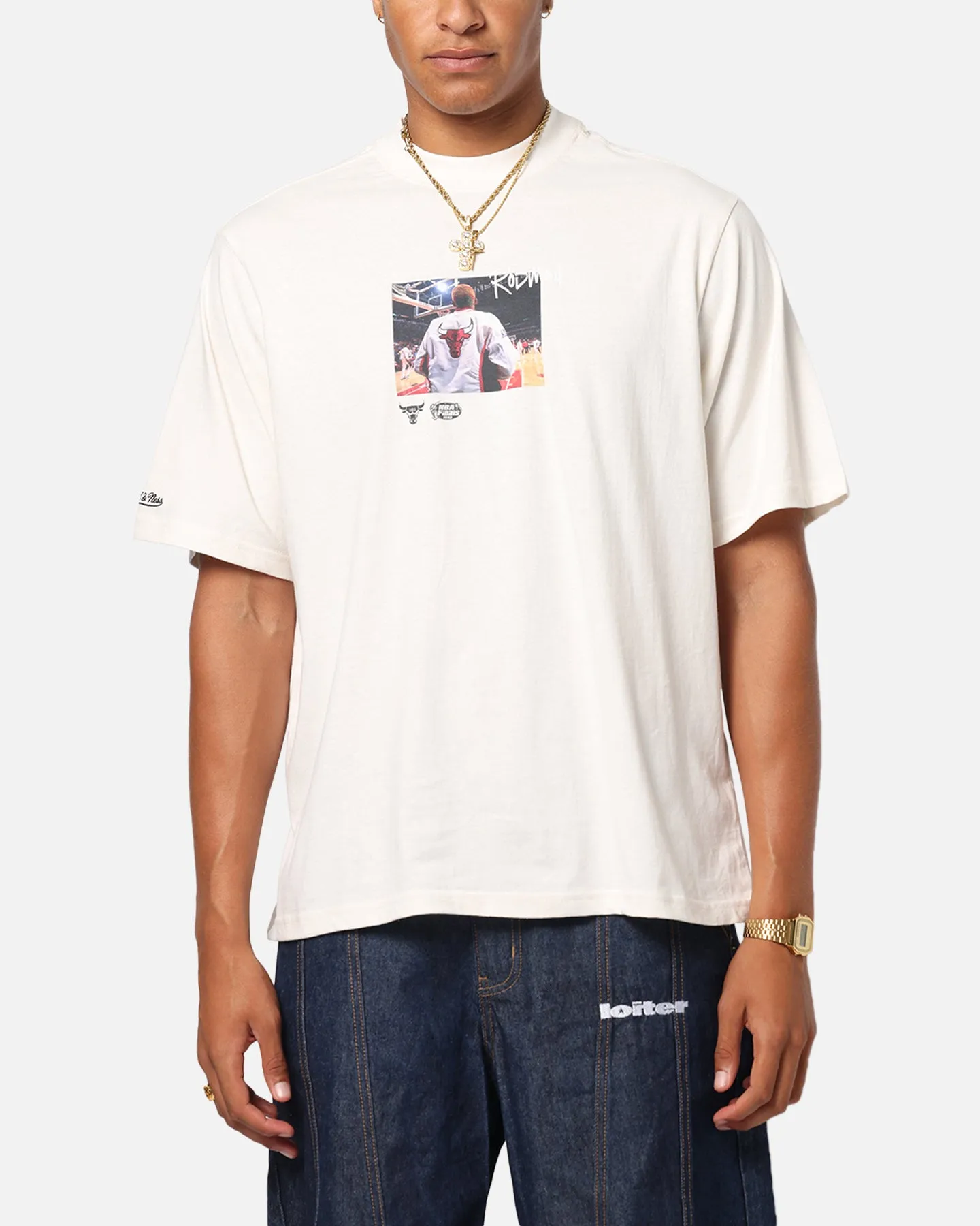 Mitchell & Ness Chicago Bulls Dennis Rodman Pre & Post Game T-Shirt Birch