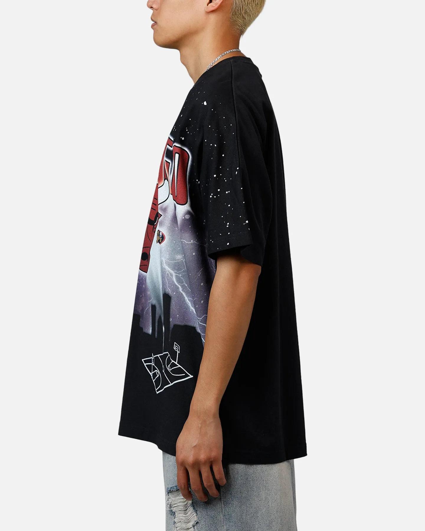 Mitchell & Ness Chicago Bulls Skyline T-Shirt Faded Black