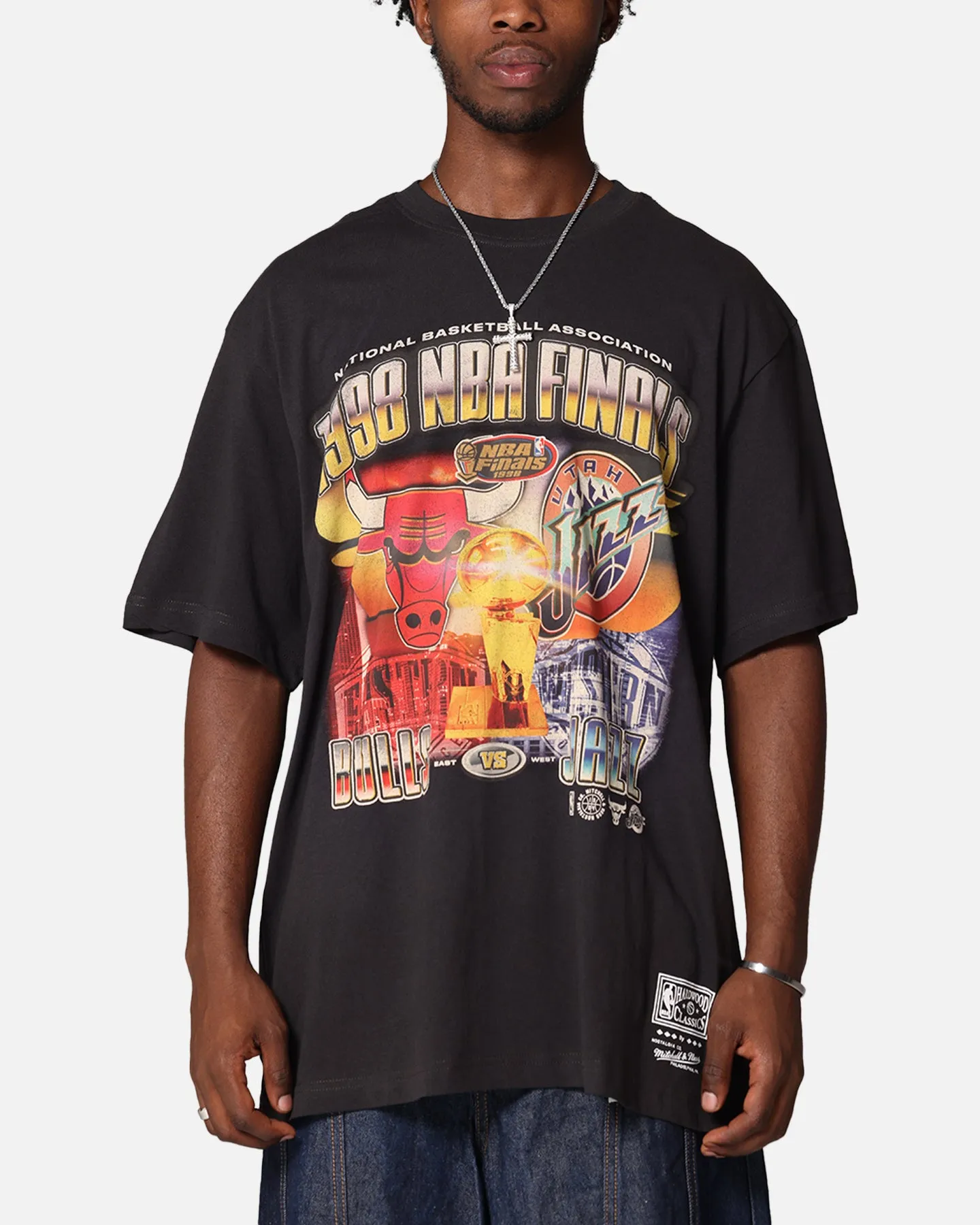 Mitchell & Ness Chicago Bulls Vs. Utah Jazz 1998 Legendary Finals T-Shirt Faded Black