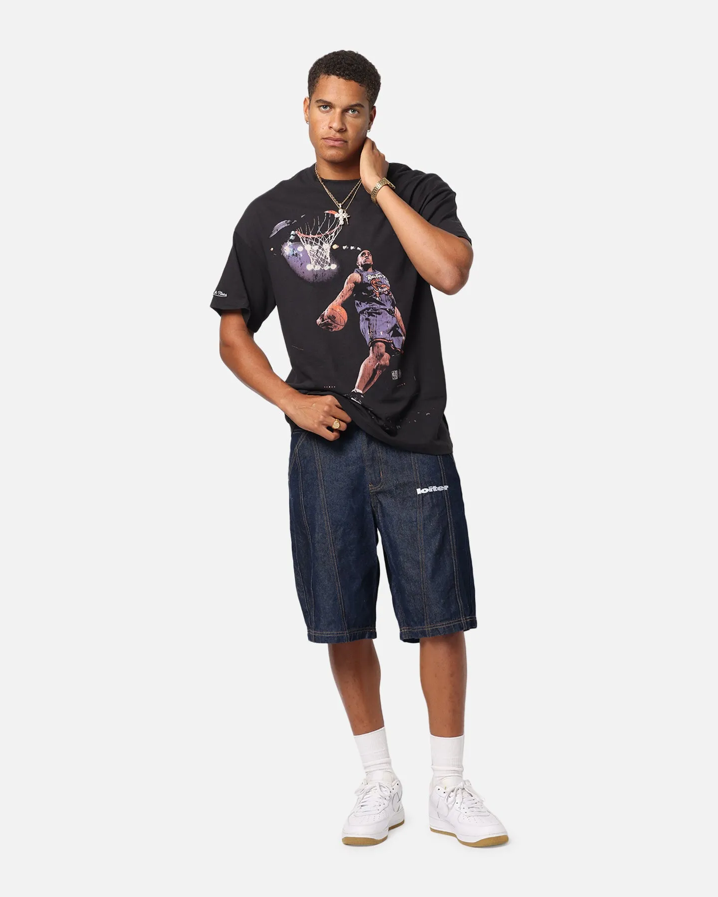 Mitchell & Ness Toronto Raptors Vince Carter Air Canada T-Shirt Overdyed Black