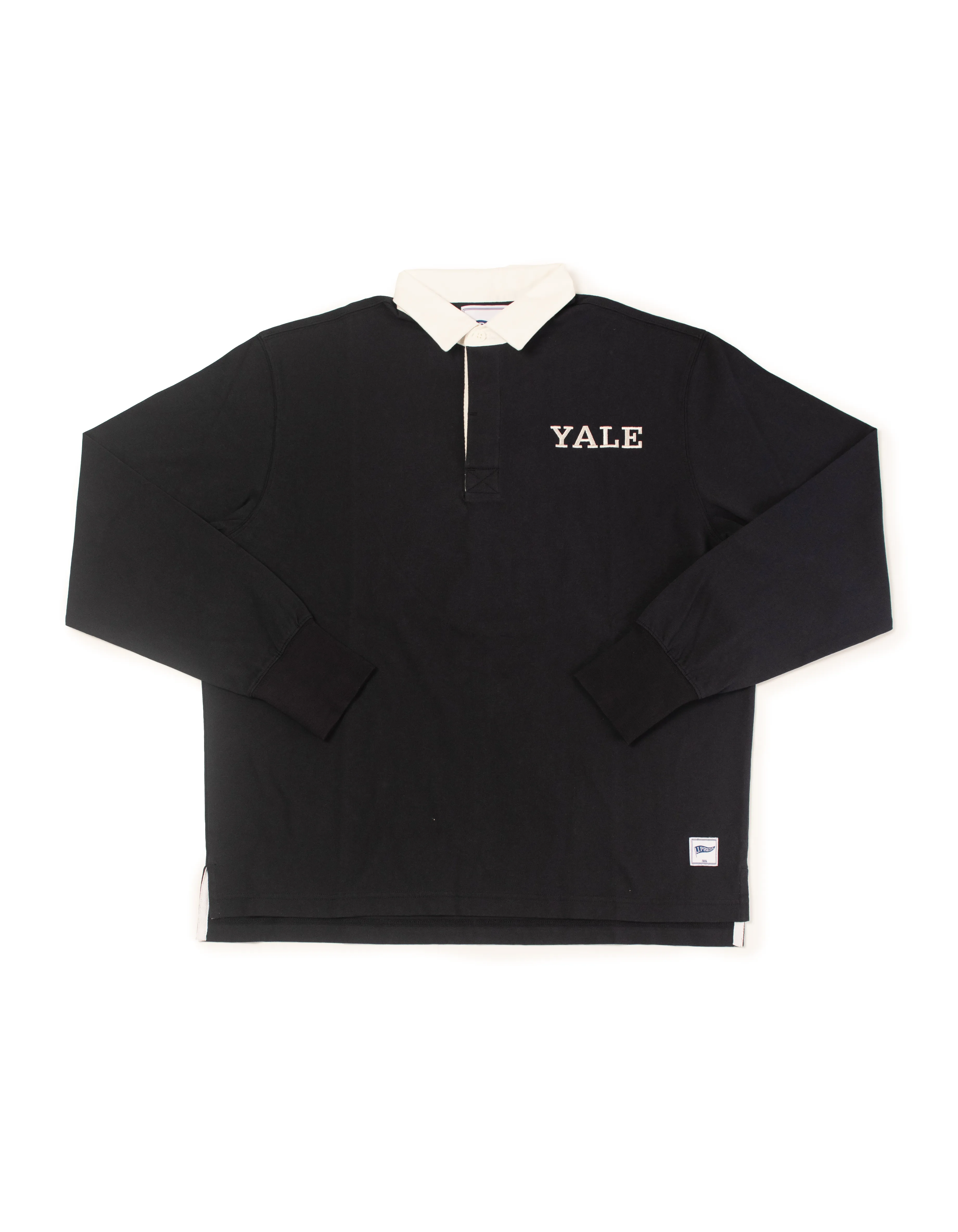 NAVY YALE SPELLOUT RUGBY SHIRT