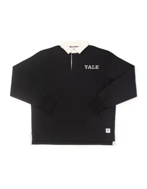 NAVY YALE SPELLOUT RUGBY SHIRT