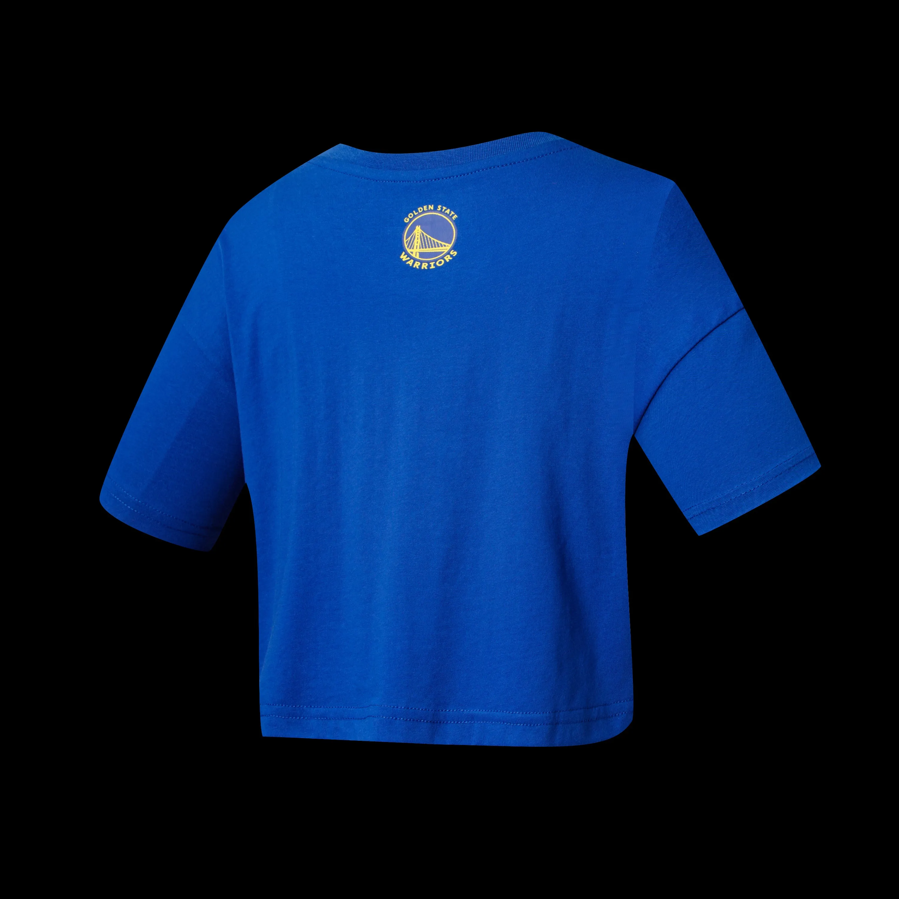 NBA Team Logo Print Boxy Fit Cropped Top - BLUE1. WARRIORS
