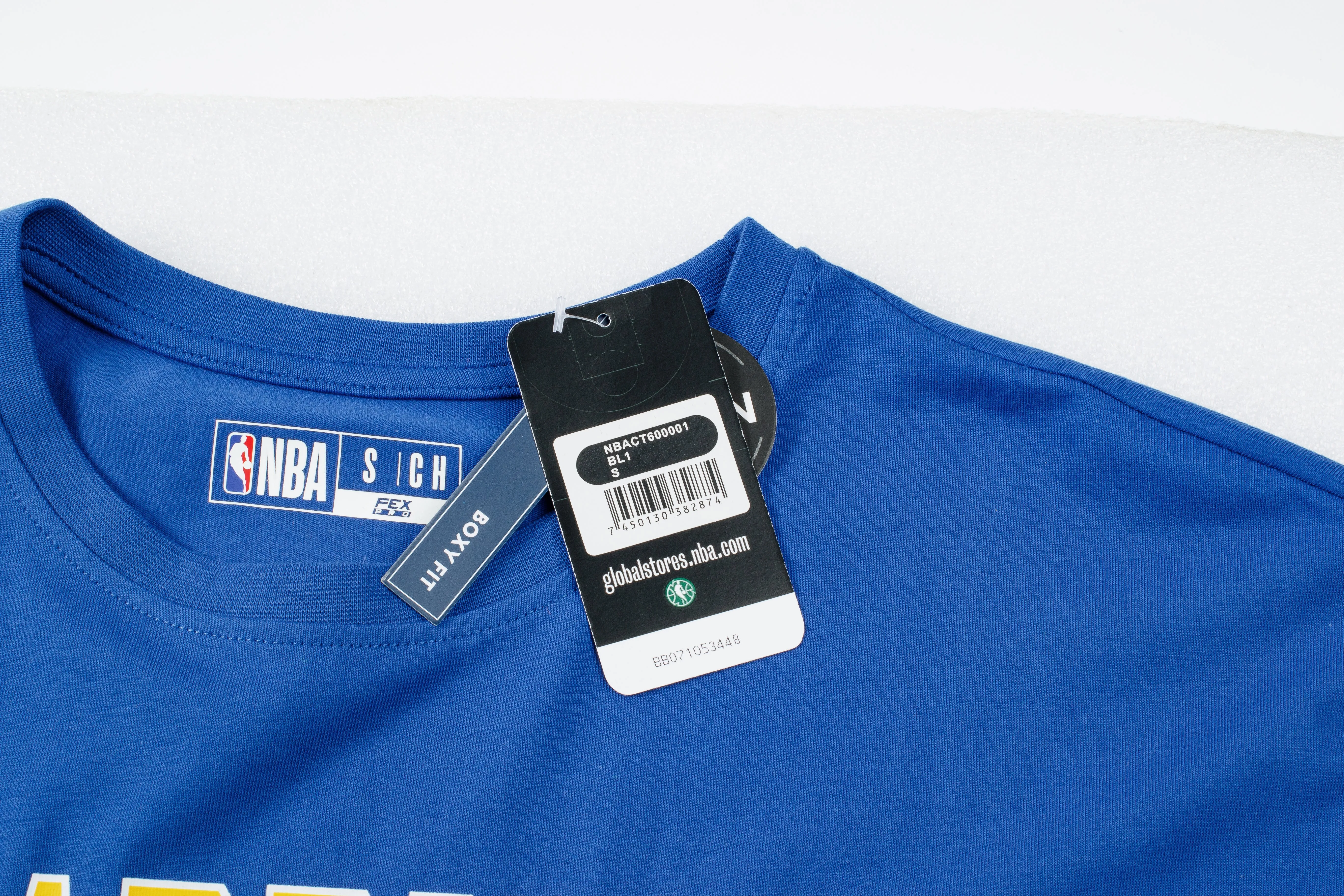 NBA Team Logo Print Boxy Fit Cropped Top - BLUE1. WARRIORS