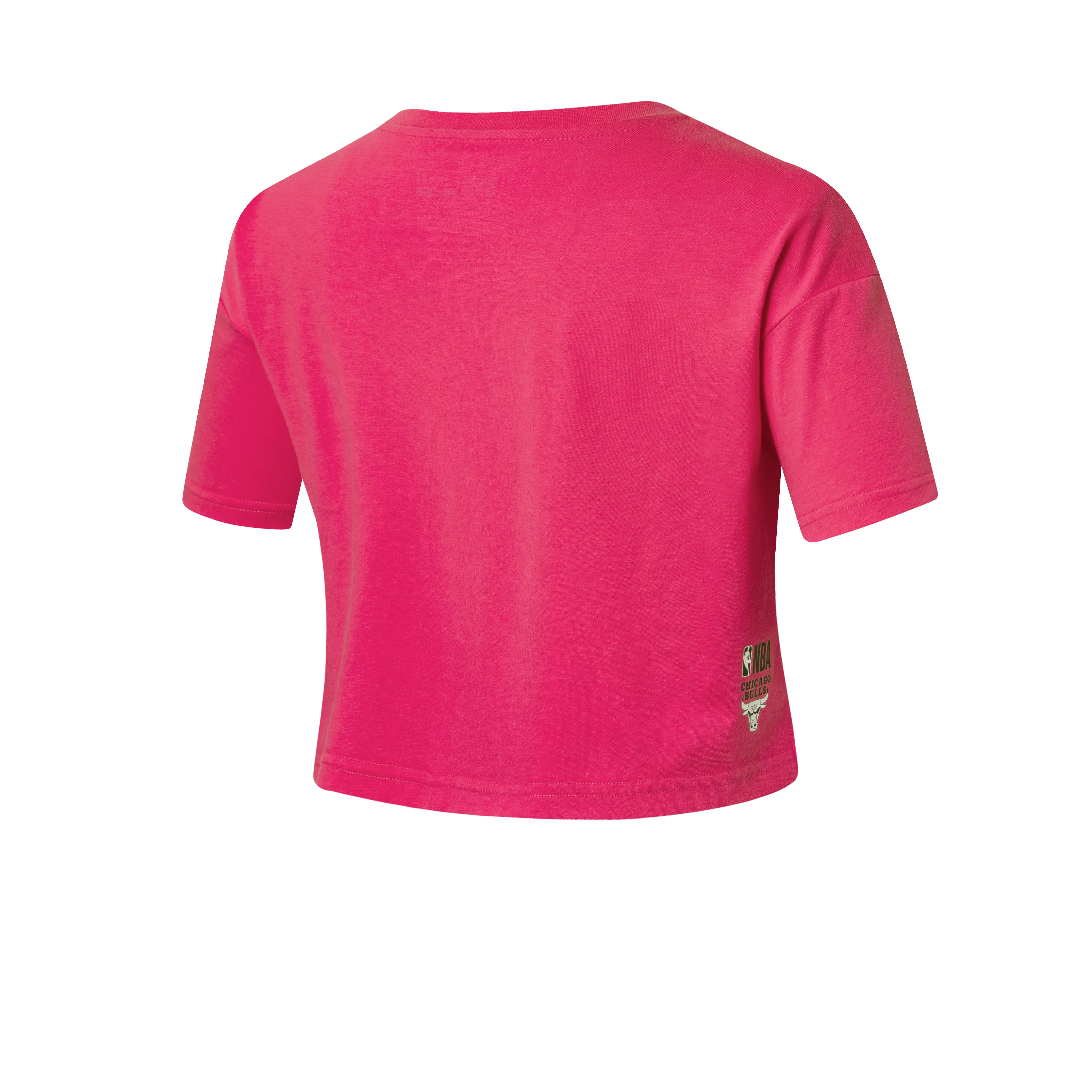 NBA Wordmark Embroidery Boxy Fit Cropped Top - PINK BULLS