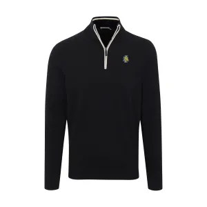 North Carolina A&T Black with White Trim Luxury Touch Cotton and Cashmere Quarter Zip Sweater