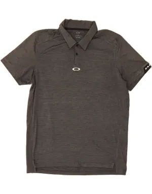OAKLEY Mens Polo Shirt XL Grey Striped