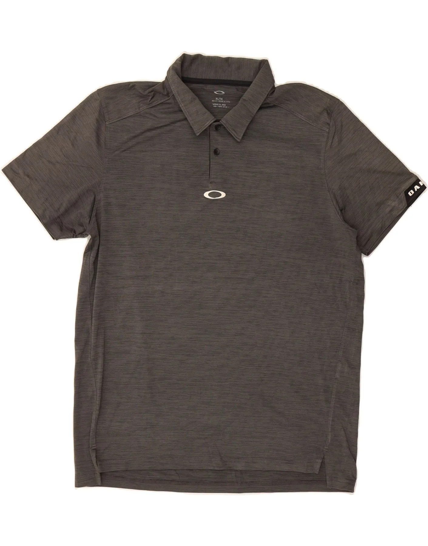 OAKLEY Mens Polo Shirt XL Grey Striped