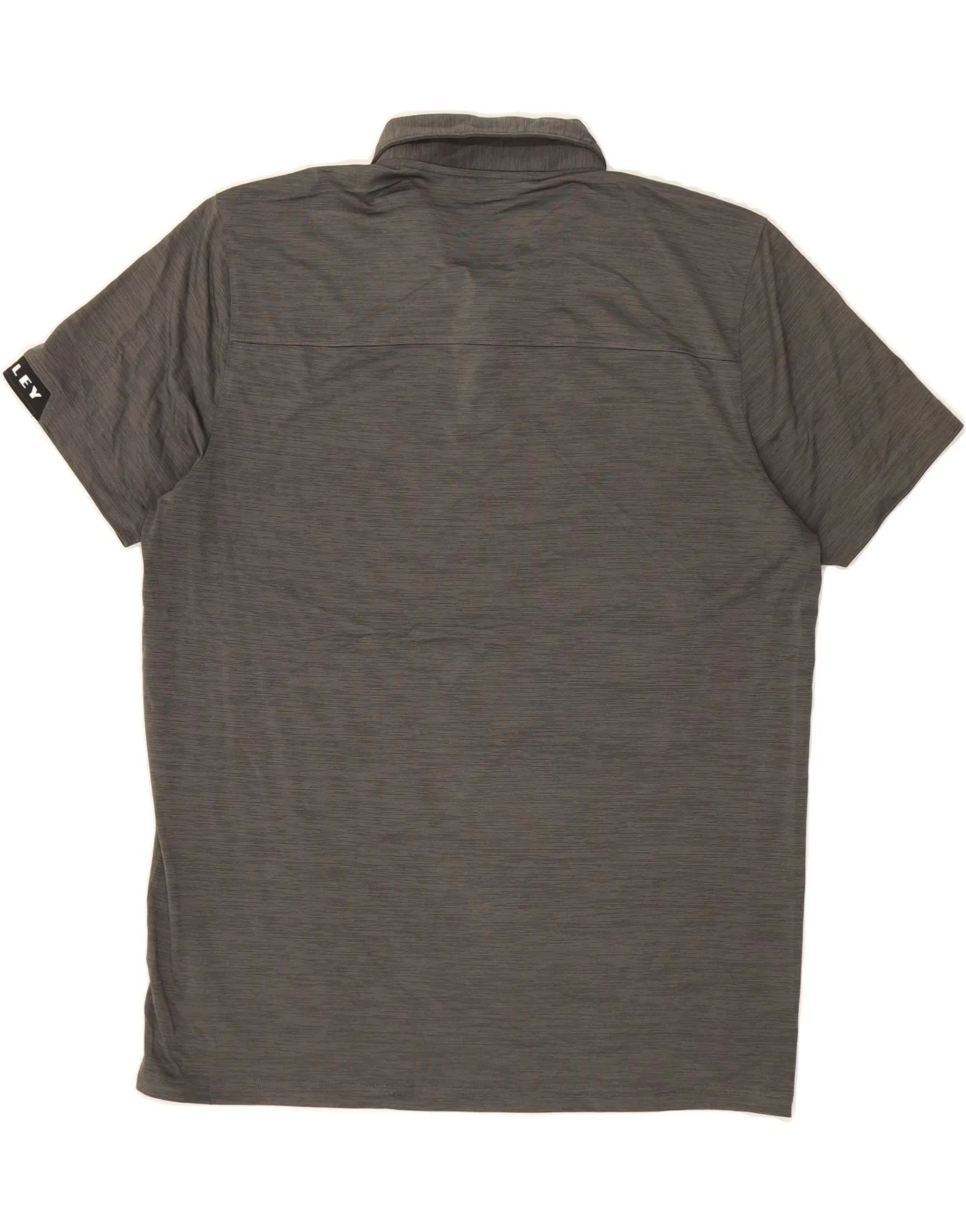 OAKLEY Mens Polo Shirt XL Grey Striped