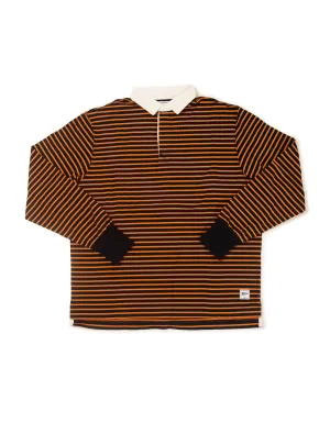 ORANGE/NAVY BRETON STRIPE RUGBY SHIRT