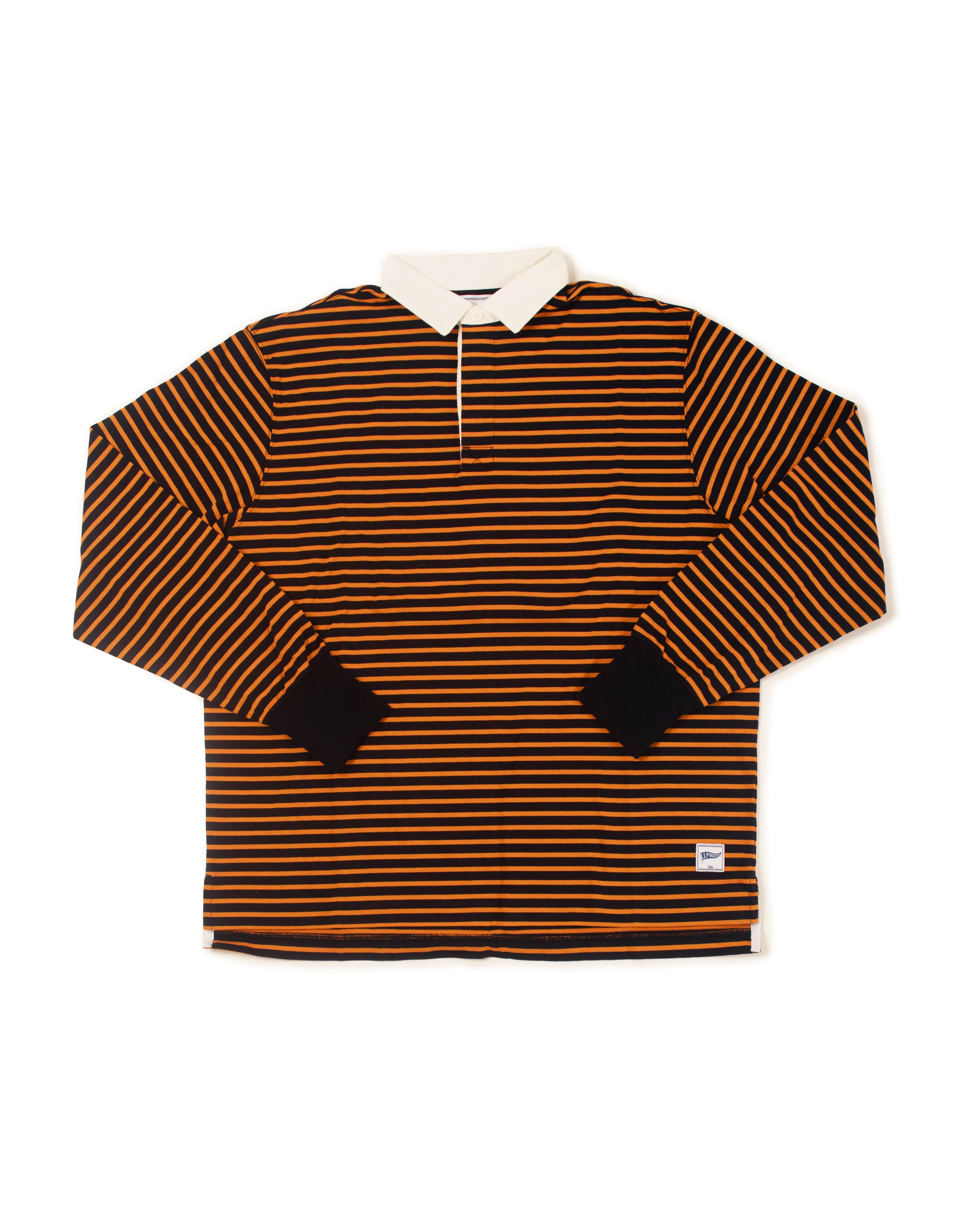 ORANGE/NAVY BRETON STRIPE RUGBY SHIRT