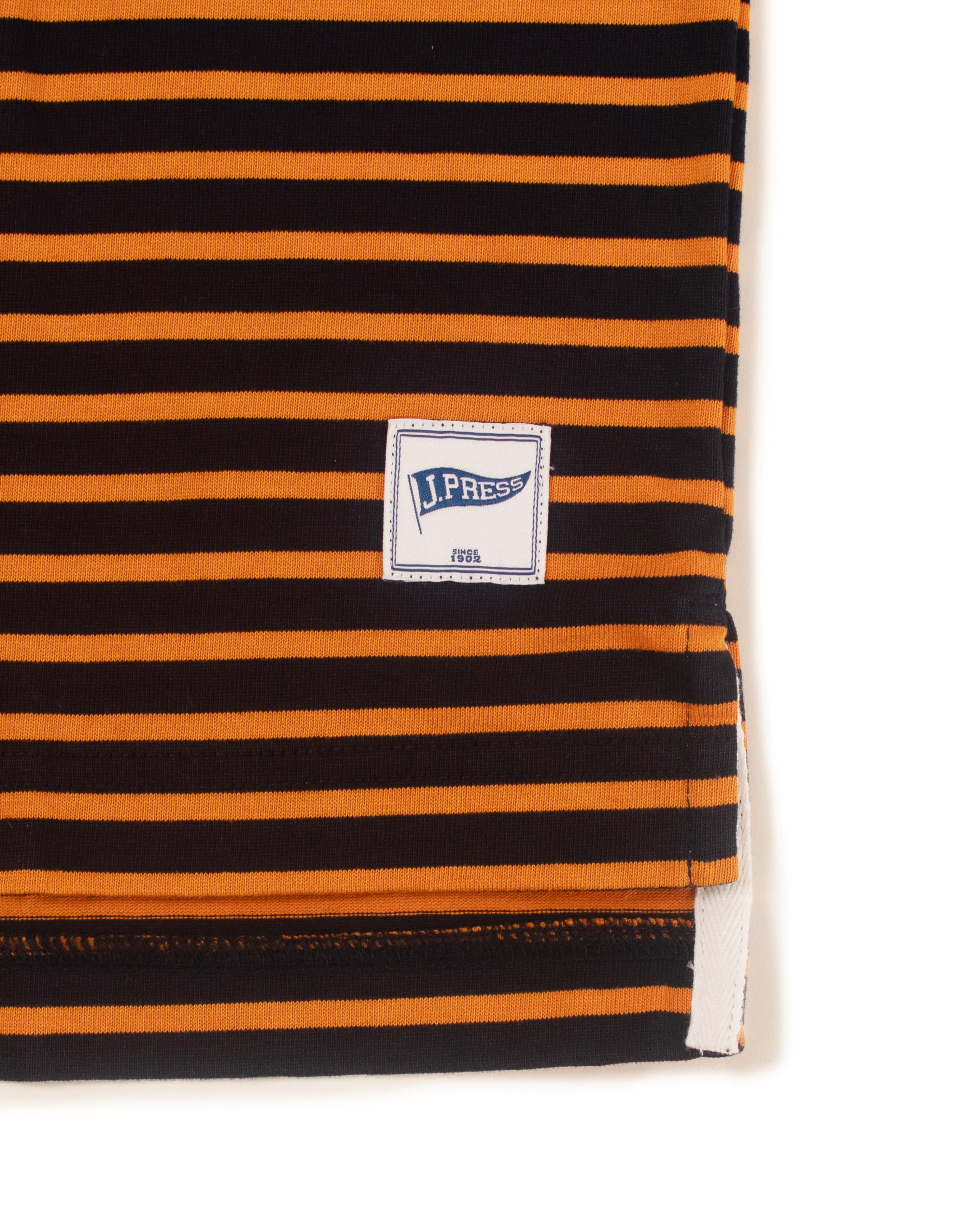 ORANGE/NAVY BRETON STRIPE RUGBY SHIRT