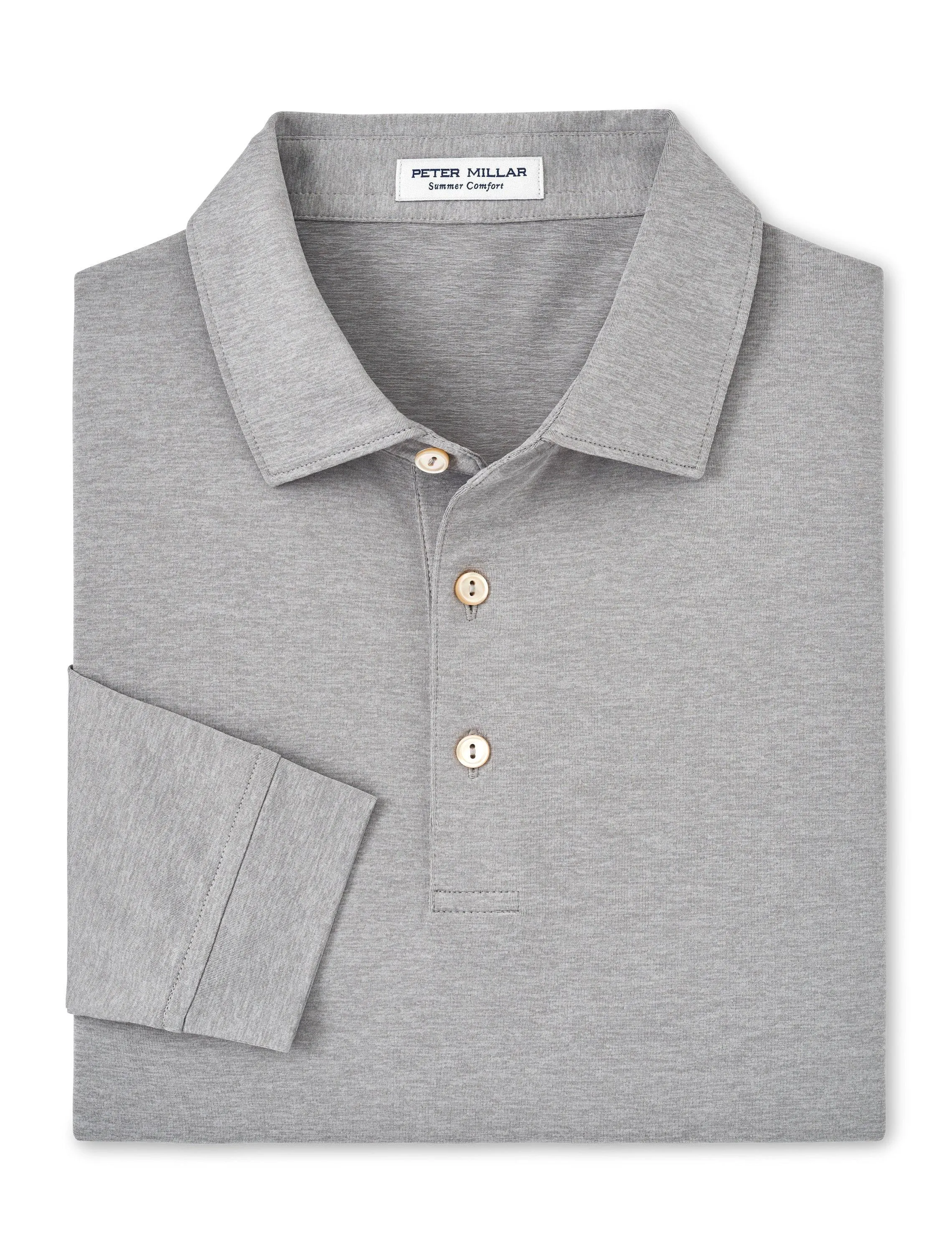 Peter Millar Solid Long Sleeve Polo