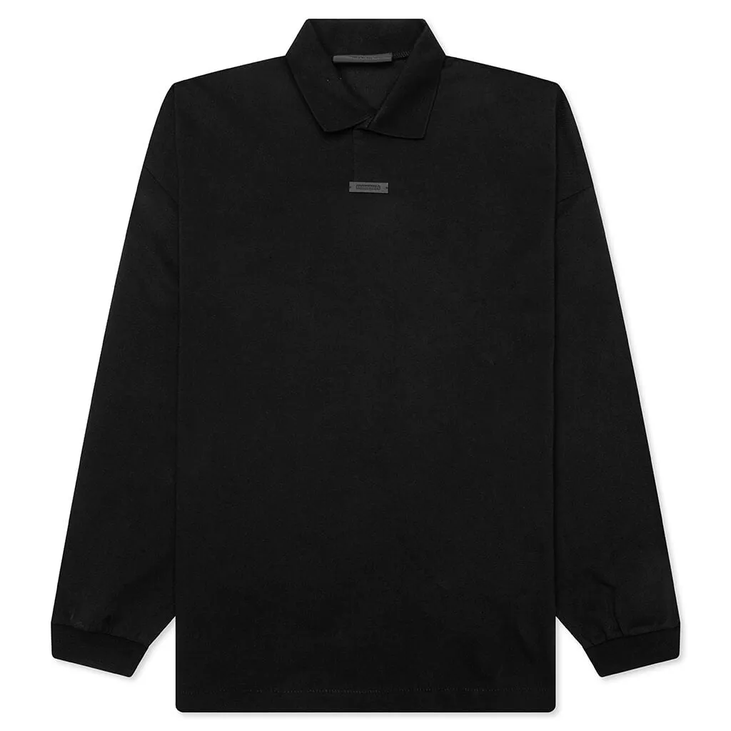Pique L/S Polo - Black
