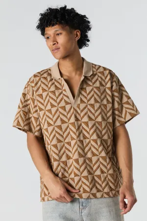 Polo en jacquard texturé