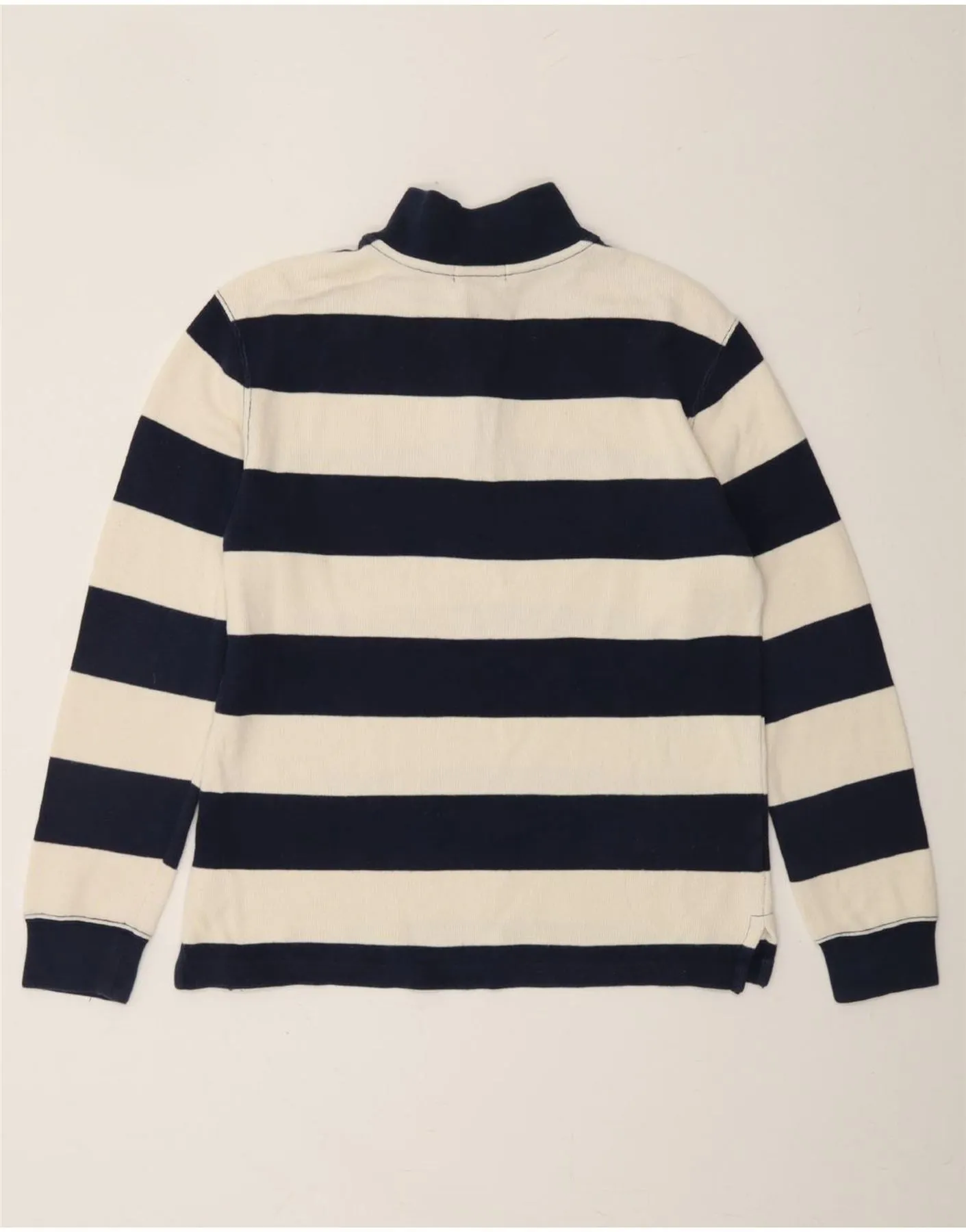 POLO RALPH LAUREN Boys Zip Neck Jumper Sweater 14-15 Years Large Navy Blue