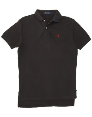 POLO RALPH LAUREN Mens Longline Polo Shirt Small Black Cotton