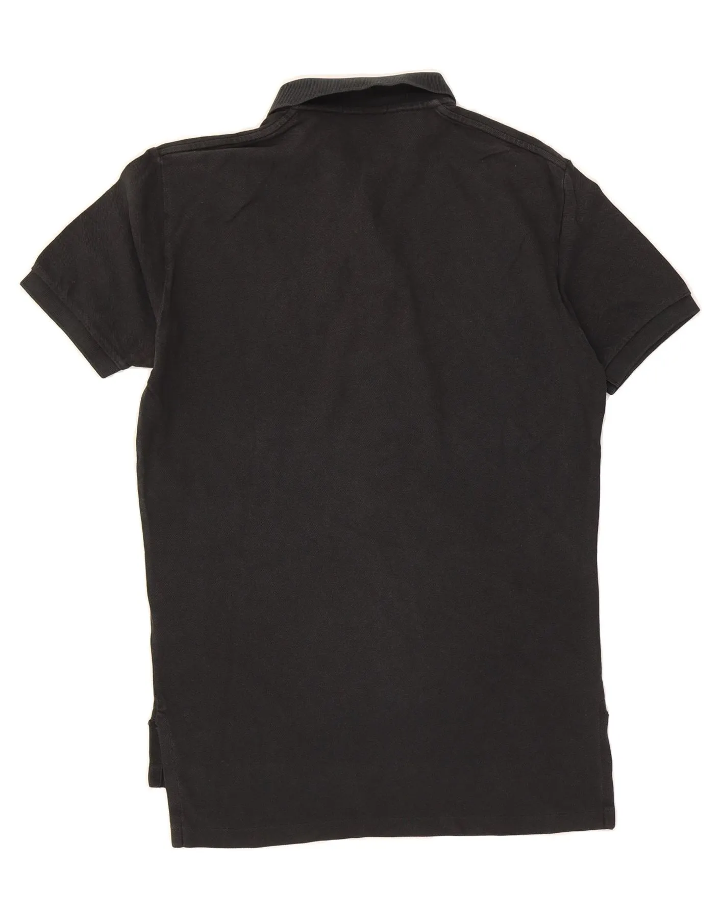 POLO RALPH LAUREN Mens Longline Polo Shirt Small Black Cotton
