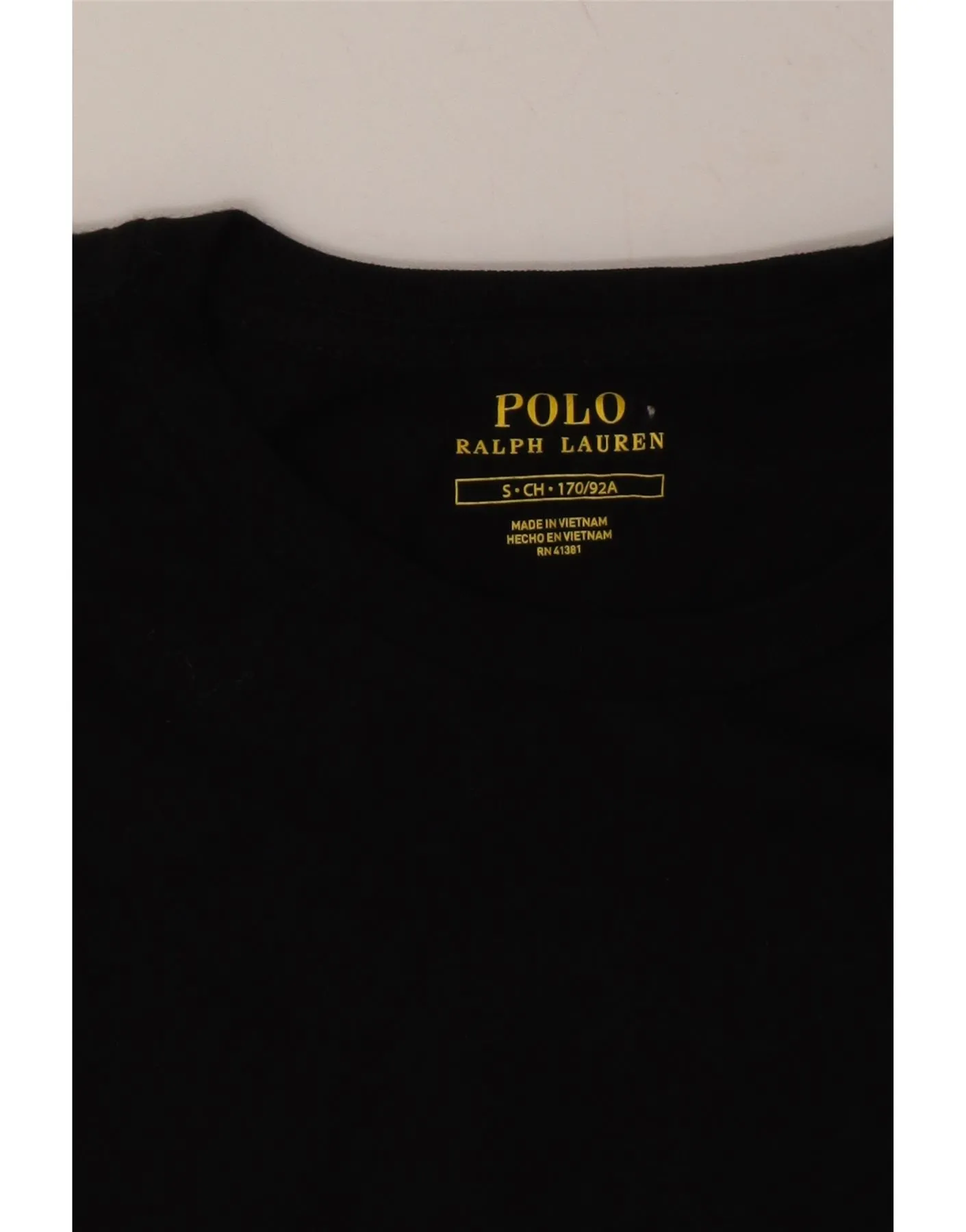 POLO RALPH LAUREN Mens T-Shirt Top Small Black Cotton