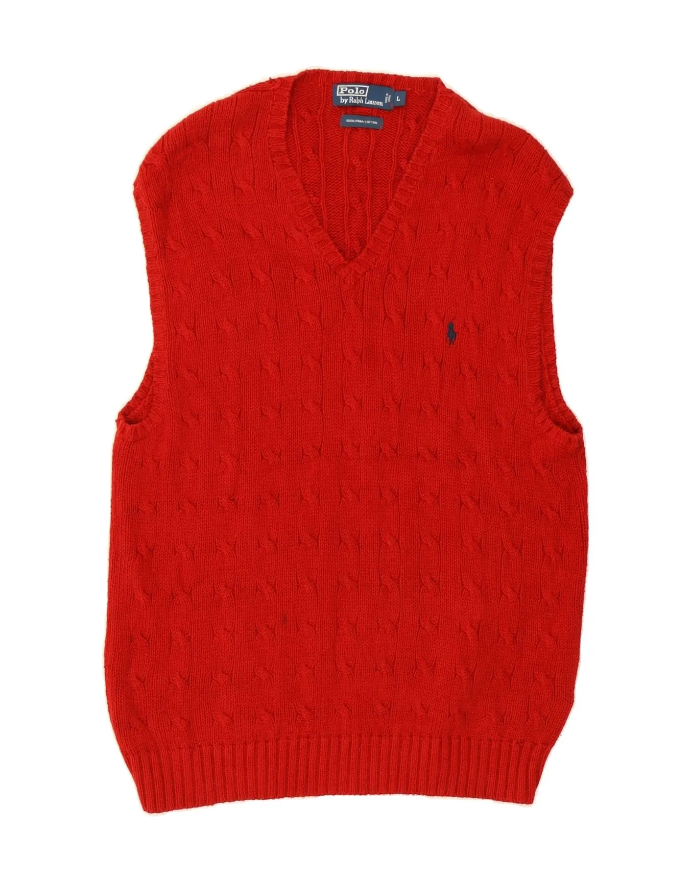 POLO RALPH LAUREN Mens Vest Tank Top Large Red Cotton