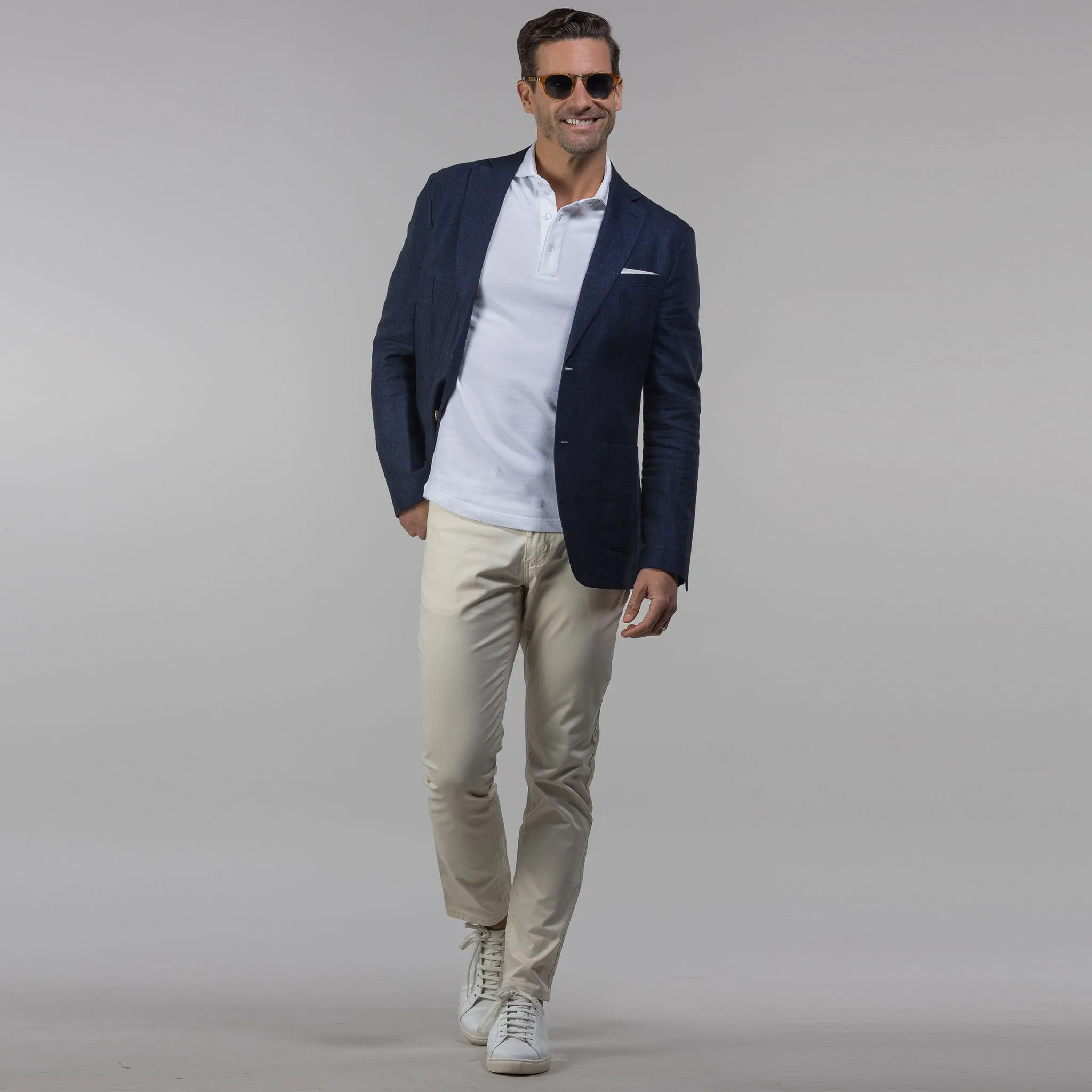Portofino Piqué Cotton Polo White