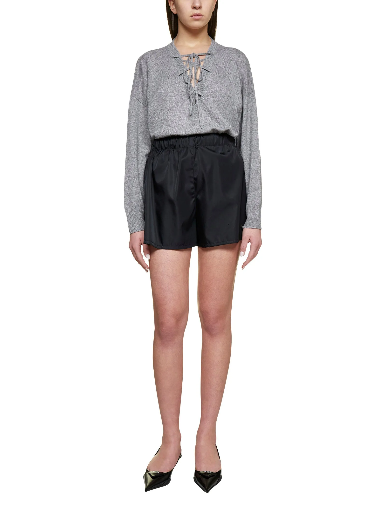 Prada Drawstring V-Neck Jumper