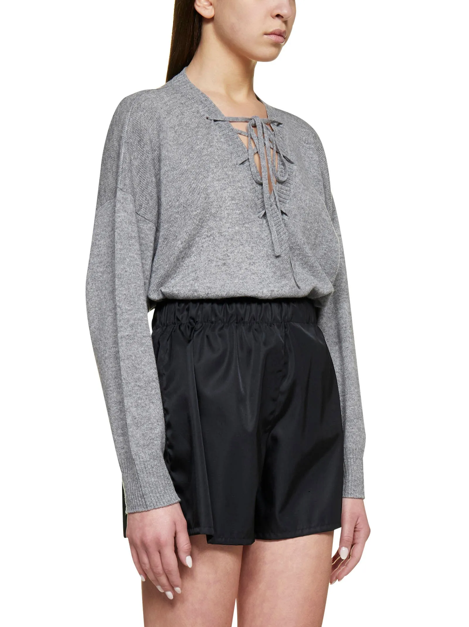 Prada Drawstring V-Neck Jumper