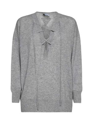 Prada Drawstring V-Neck Jumper
