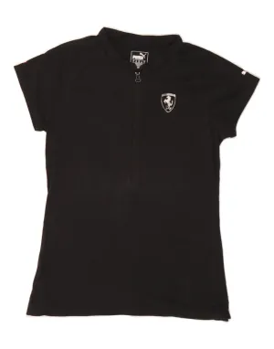 PUMA Womens Polo Shirt UK 10 Small Black Cotton